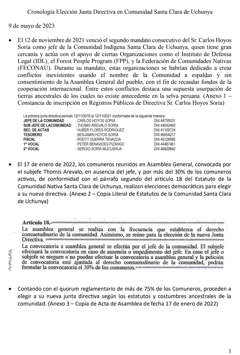 Documento 2 de la noticia Gestiones en Lima con congresistas, Defensor y Fiscalía