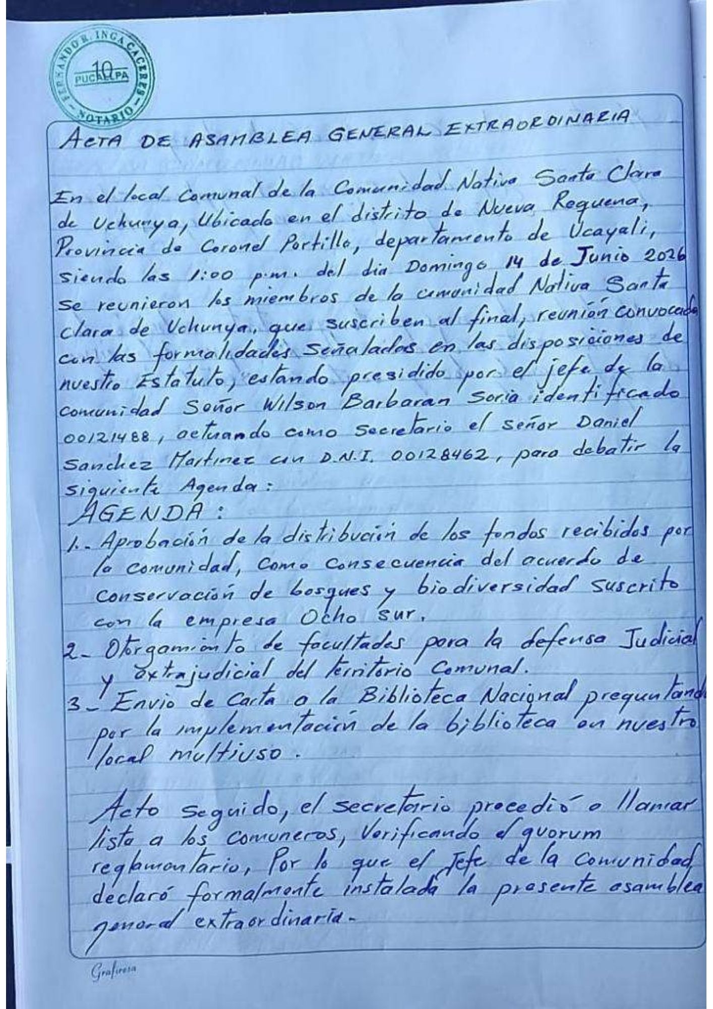 Documento 1 de la noticia Nuestra asamblea General acuerda la forma de distribución de