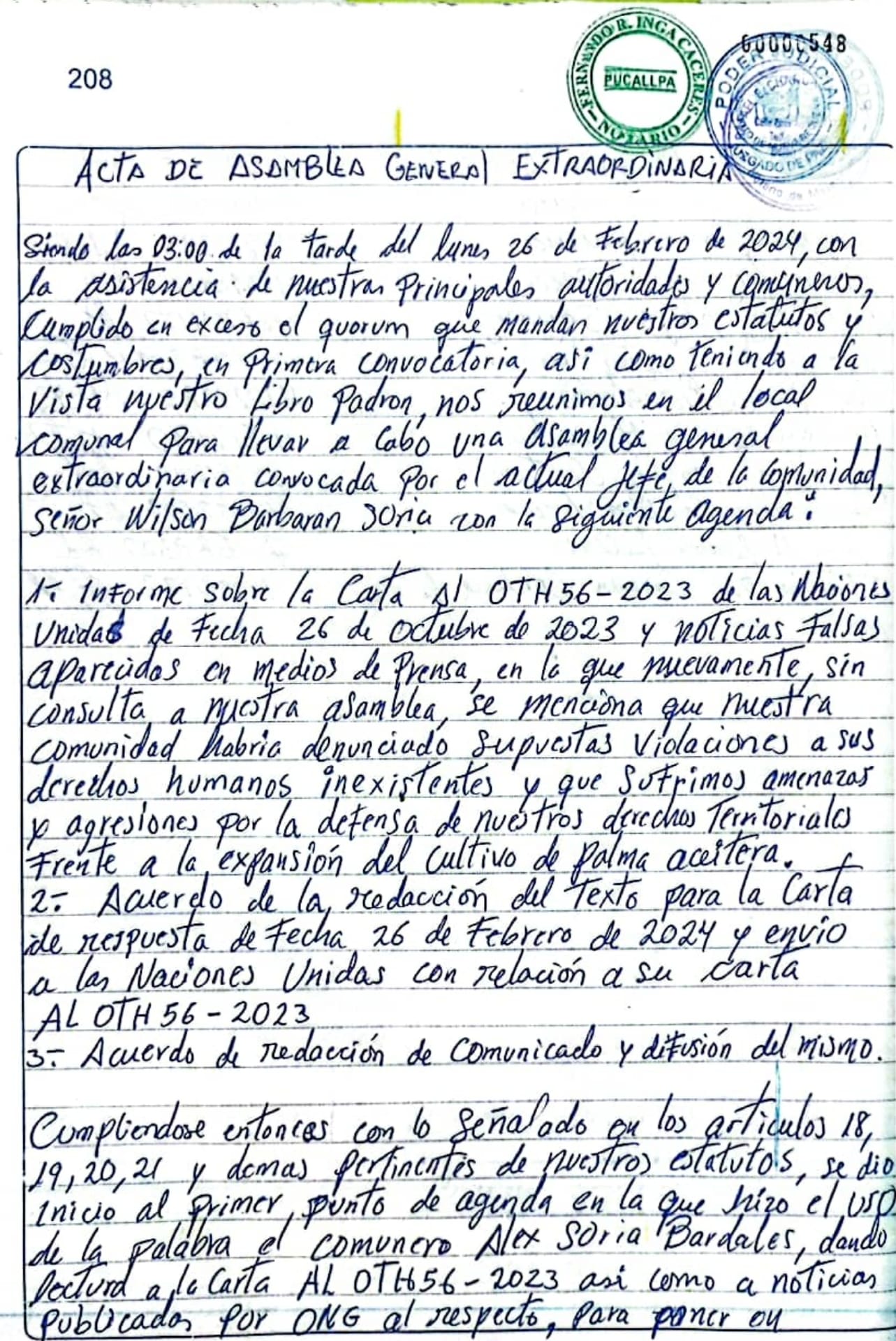 Documento 12 de la noticia Rechazo a denuncia falsa de IDL y FPP ante Naciones Unidas