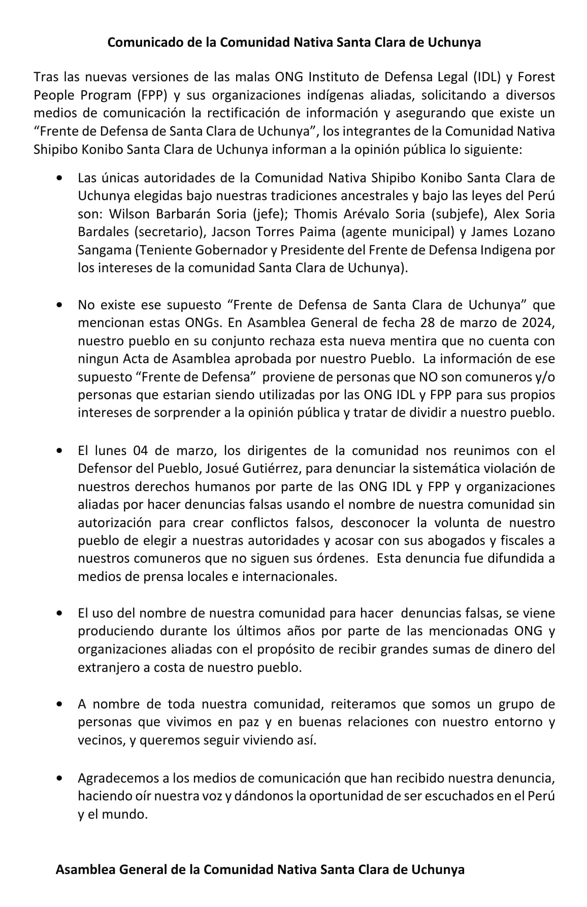 Documento 6 de la noticia Asamblea rechaza intromisión de IDL y FPP