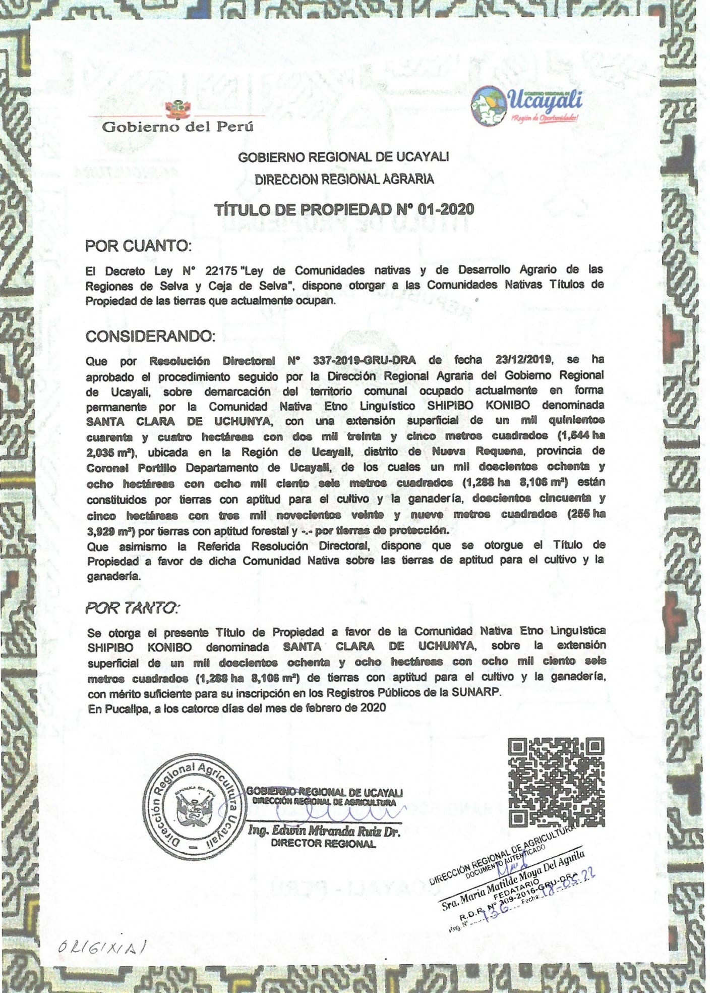 Documento 2 de la noticia Linderamiento del territorio ampliado de 1,544 hectáreas