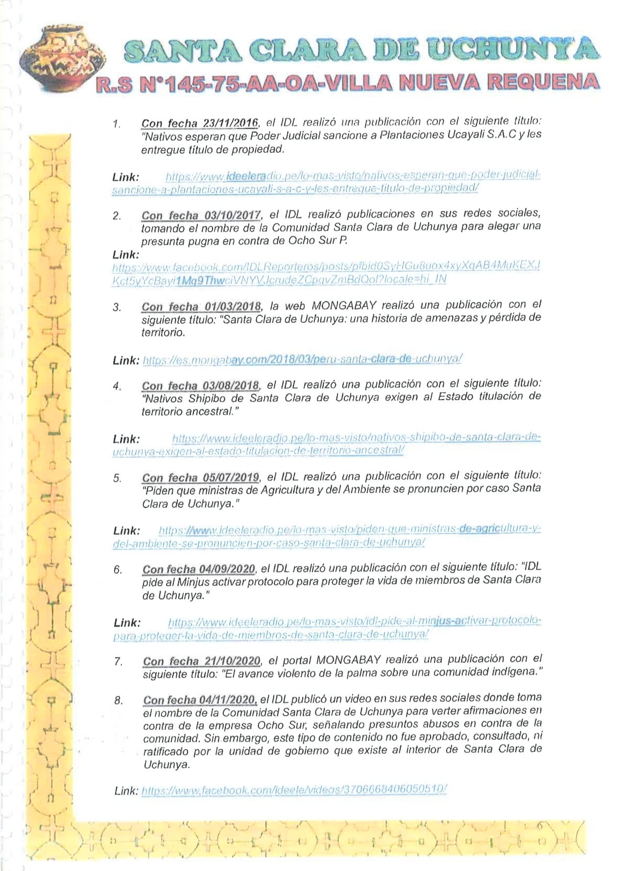 Documento 6 de la noticia Fiscalía acoge denuncia por coacción contra IDL y FPP