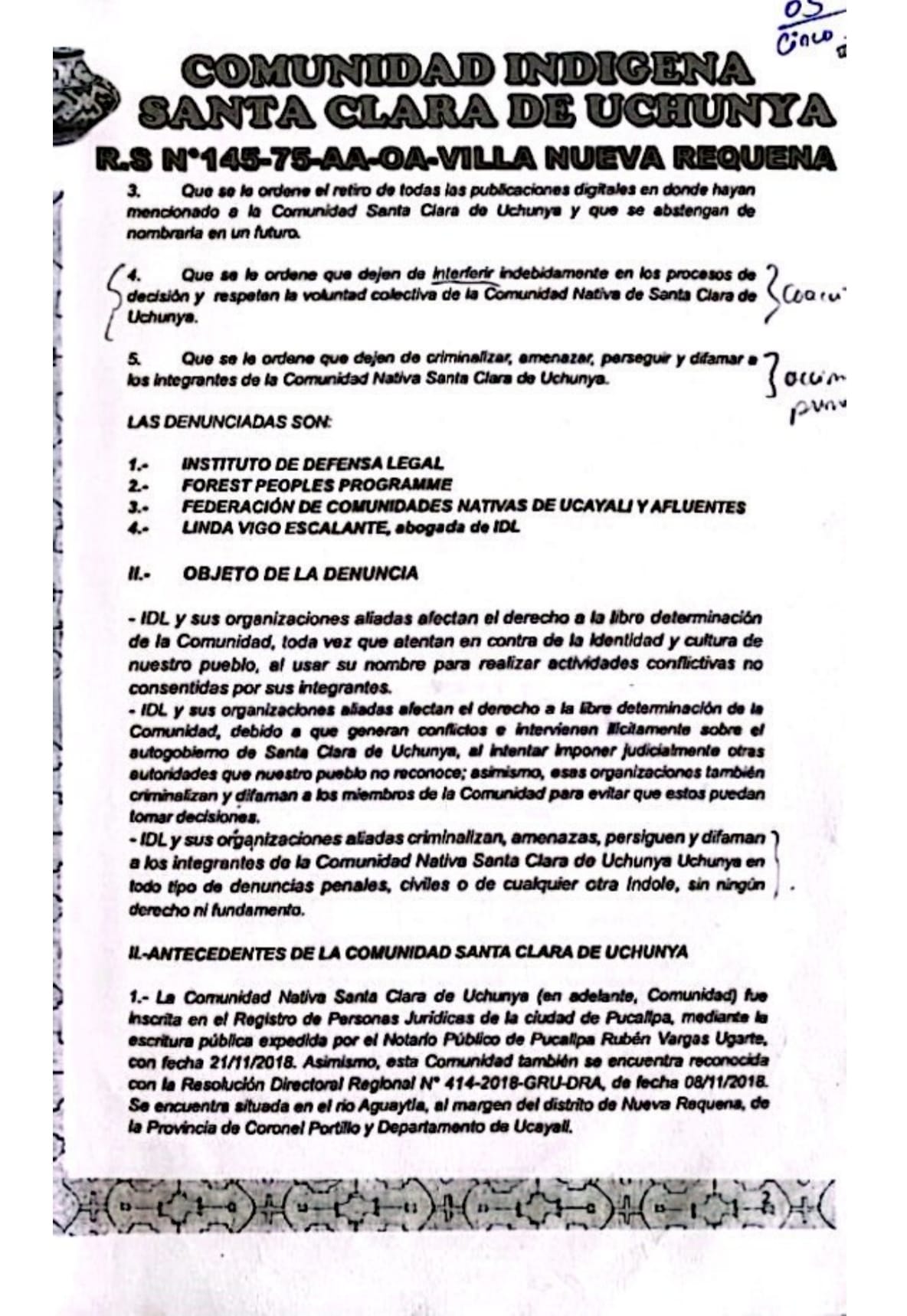 Documento 13 de la noticia Fiscalía acoge denuncia por coacción contra IDL y FPP