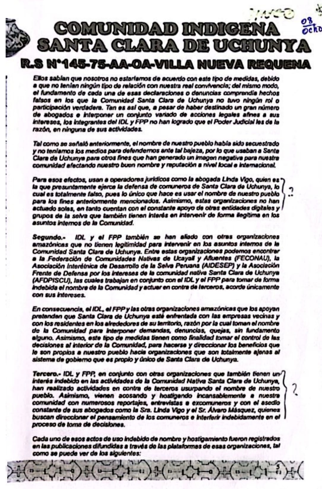 Documento 16 de la noticia Fiscalía acoge denuncia por coacción contra IDL y FPP