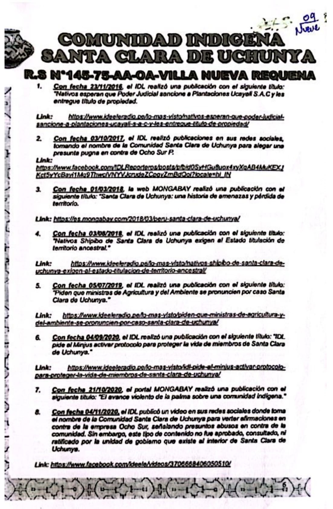 Documento 17 de la noticia Fiscalía acoge denuncia por coacción contra IDL y FPP