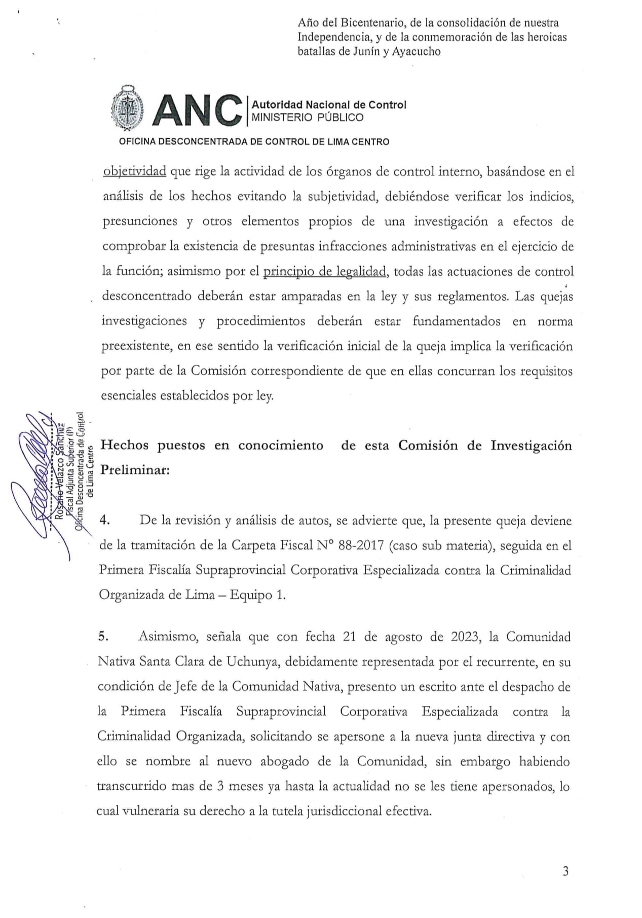 Documento 7 de la noticia Carta al juez Víctor Zúñiga por denuncias de las ONGs